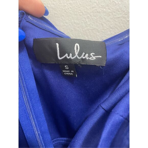 Lulus Blue Small Maxi Sleeveless Dress Prom Wedding NEW - Picture 5 of 6